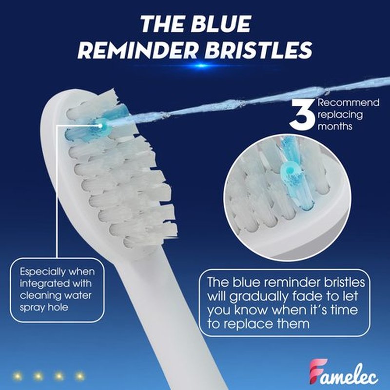 FAMELEC 8Pcs Electric Toothbrush Heads for Sonic Fusion 2.0 Waterpik Toothbrush, for Waterpik Sonic Fusion 2.0 Replacement Heads, Compatible with Waterpik Sonic Fusion Replacement Heads SF-03 SF-04