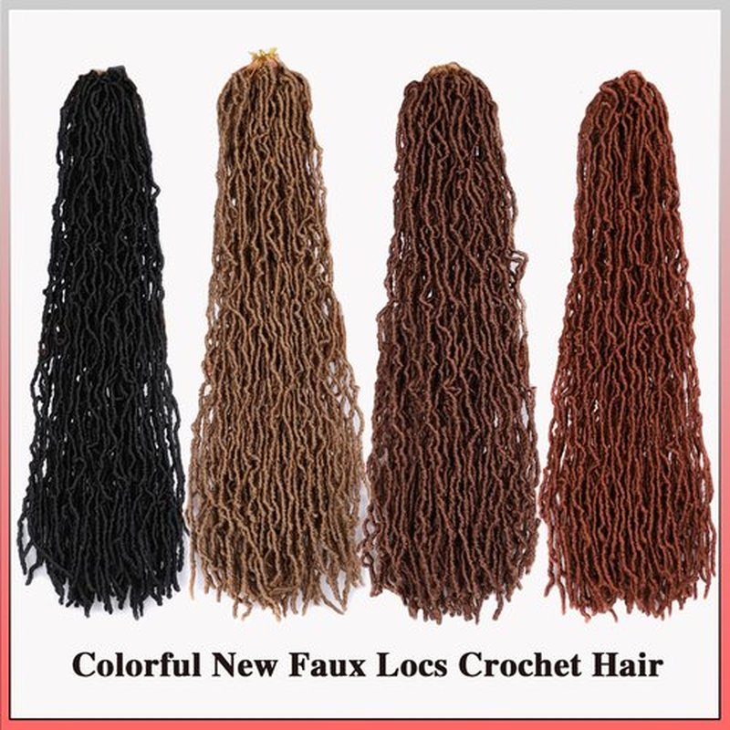 Paraglame Soft Locs 28 Inch New Faux Locs Crochet Hair 7 Packs Pre looped Crochet Locs Synthetic Hair Natural Black for Women(28Inch, 1B#)