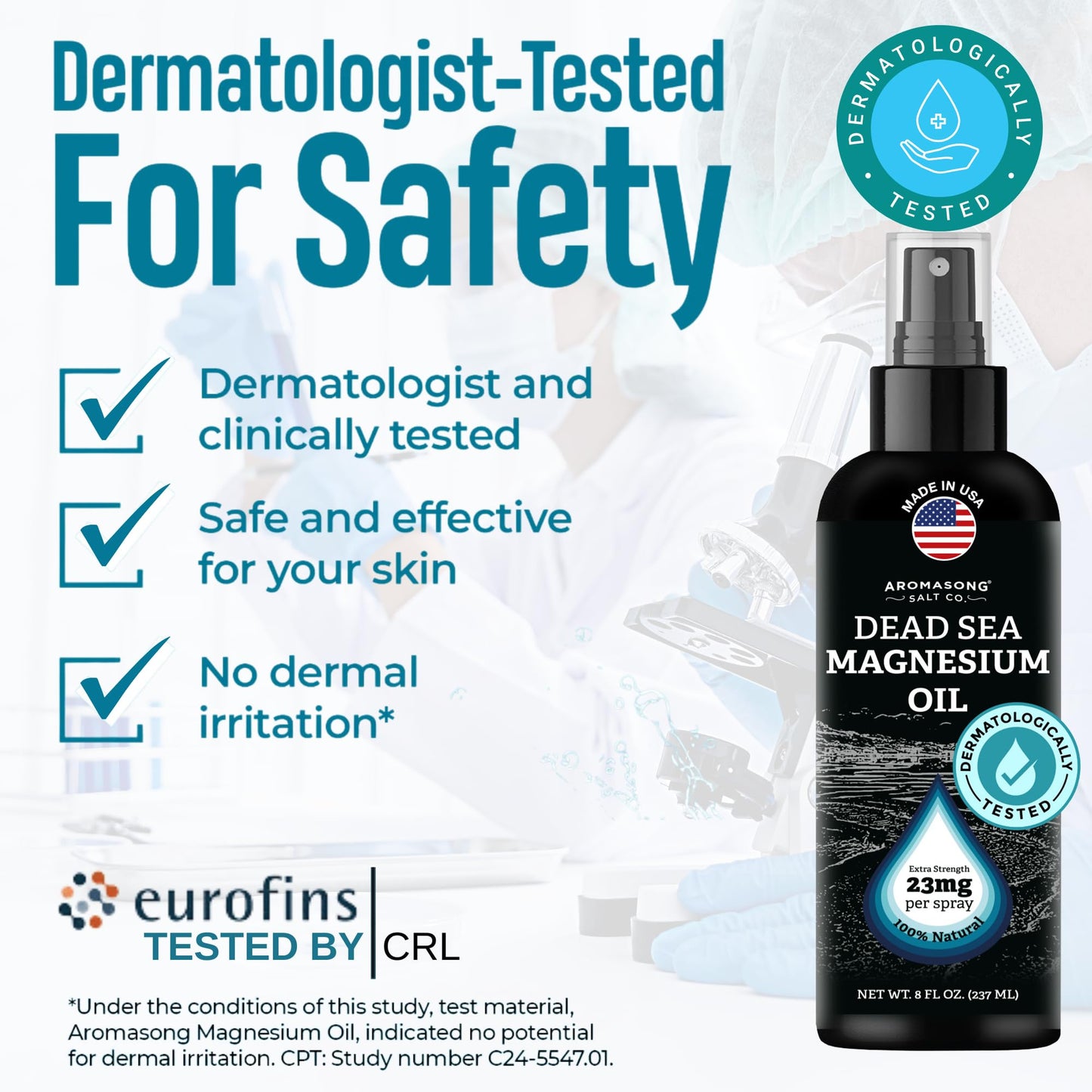 Aromasong Magnesium Oil Spray for Feet & Body – 23mg Magnesium per Spray – Topical Magnesium Spray for Calm Sleep & Leg Discomfort – 2 Pack 8 oz, Made in USA
