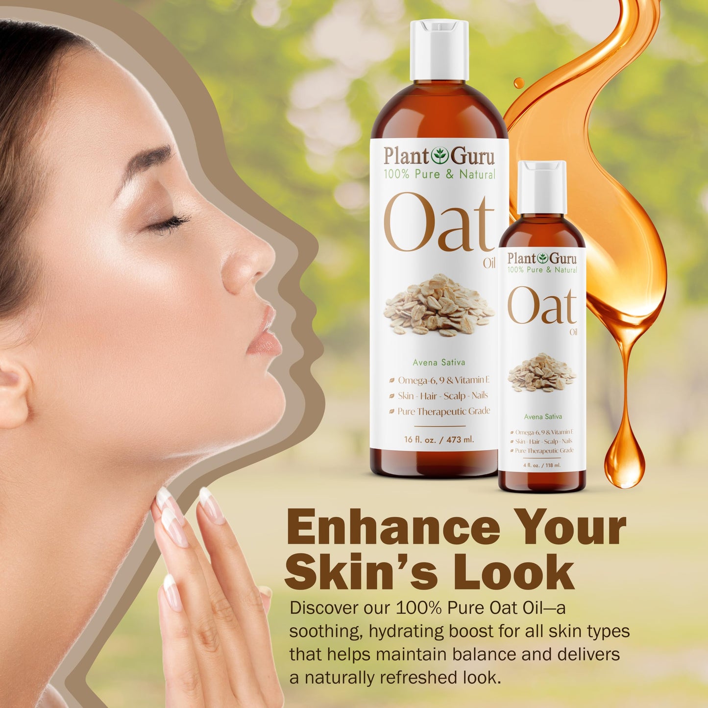 Plant Guru Oat Oil 8 fl. oz. 100% Pure Natural Carrier – Skin, Face, Body & Hair Moisturizer. Great for DIY Creams, Lotions & Lip Balm