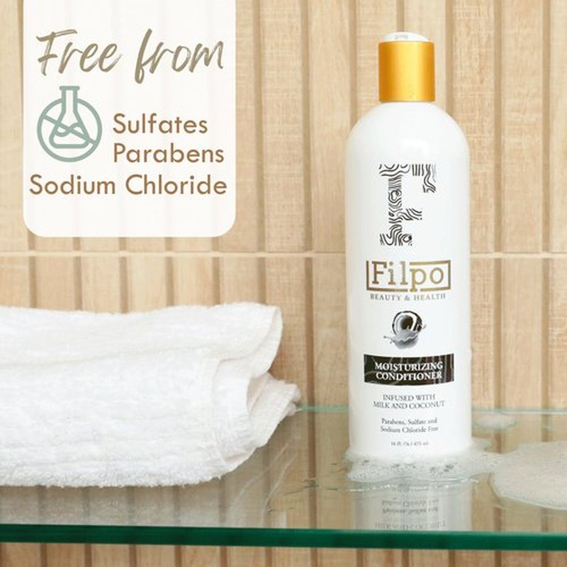 FILPO Coconut Milk Conditioner with Argan Oil - Sulfate-Free, Coconut-Infused Formula for Curly and Damaged Hair