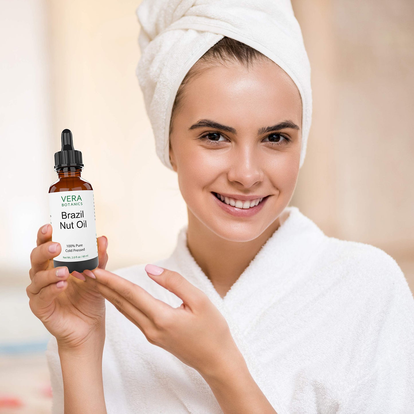 Vera Botanics BRAZIL NUT OIL 100% Pure & Natural, Unrefined, Cold-Pressed For Face, Dry Skin, Nails, Lips, Body & Hair - Reduce Hair Breakage, Even Out Skin Tone, Therapeutic Massage