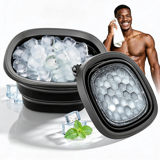 Ice Face Plunge Bowl - Collapsible Silicone Facial Tub for Cold Water Therapy | Large Portable Ice Bath for Skin Tightening & Puffiness Relief