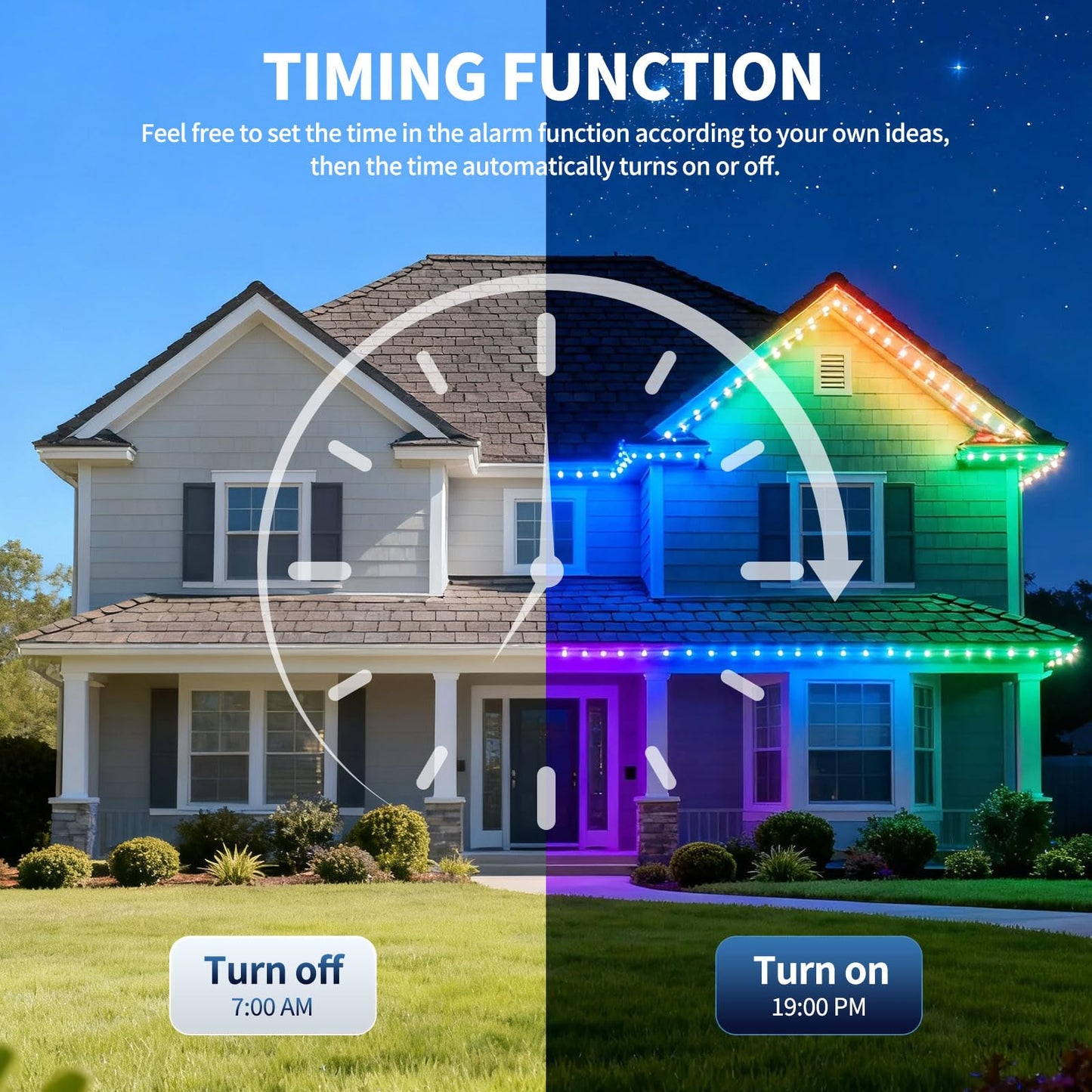 LUMLLSAJI Permanent Outdoor Lights, 200FT RGB Christmas Lights with 100 LED, App/Remote Control, 33 Scene Modes, 216 Lighting Modes, 16 Million DIY Colors,Waterproof for House Roof Lighting