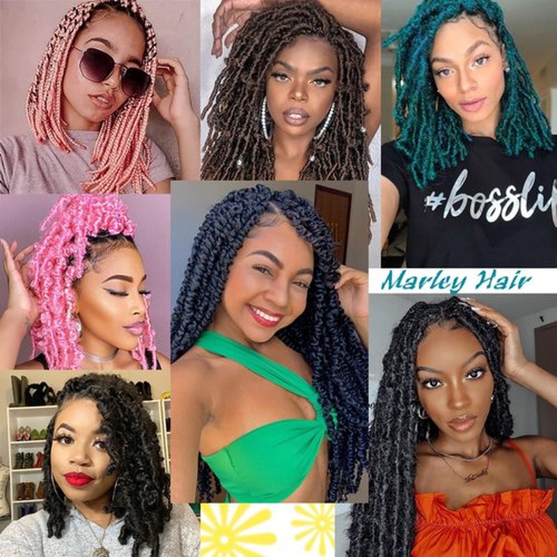 Burgundy Marley Hair, Marley Twist Braiding Hair 14 Inch 7 Packs Cuban Twist Hair Kinky Twist hair Pre Separated Marley Hair for Faux Locs Marley Twist Hair Synthetic Braiding hair(14 inch,Burgundy)