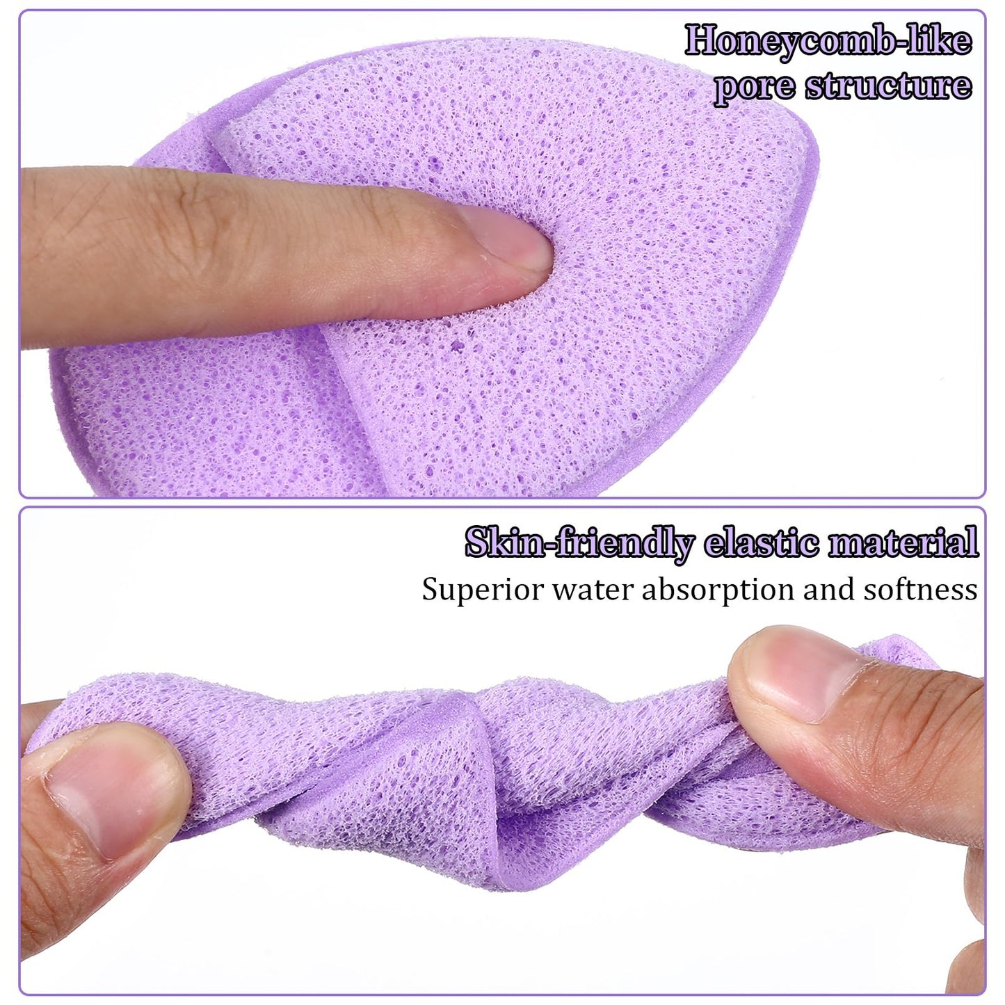 6Pcs Facial Sponges for Washing Face - Reusable Makeup Remover Pads for Daily Face Wash Scrubber