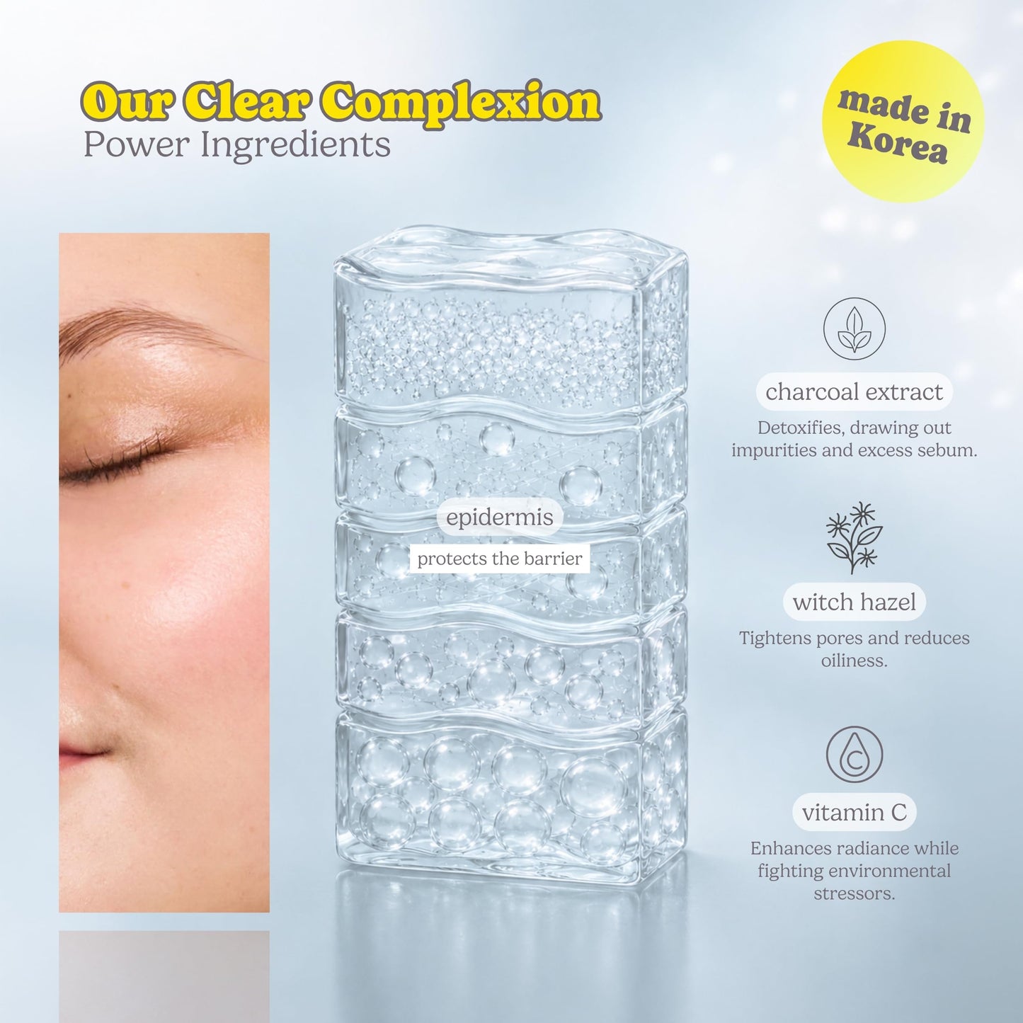 ESW Beauty Deep Detox Clarifying Korean Face Mask – Vitamin C, Witch Hazel & Charcoal for Pores, Oil Control, Acne-Prone & Congested Skin – Skincare Gifts for Women