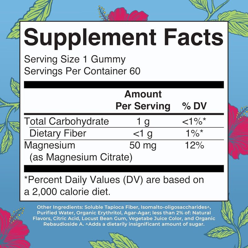 Calm Magnesium Citrate Gummies - Stress Relief & Bone Health | Vegan, Sugar-Free | 60 Count