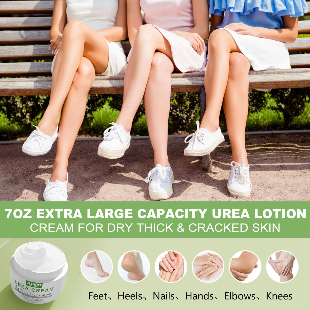 Ultrove Urea Cream 42% with 2% Salicylic Acid, Callus and Dead Skin Remover, Deeply Moisturize, Repair Dry, Cracked, Rough Skin of Heel, Elbow and Knee, Effective Urea Foot Cream(7oz)
