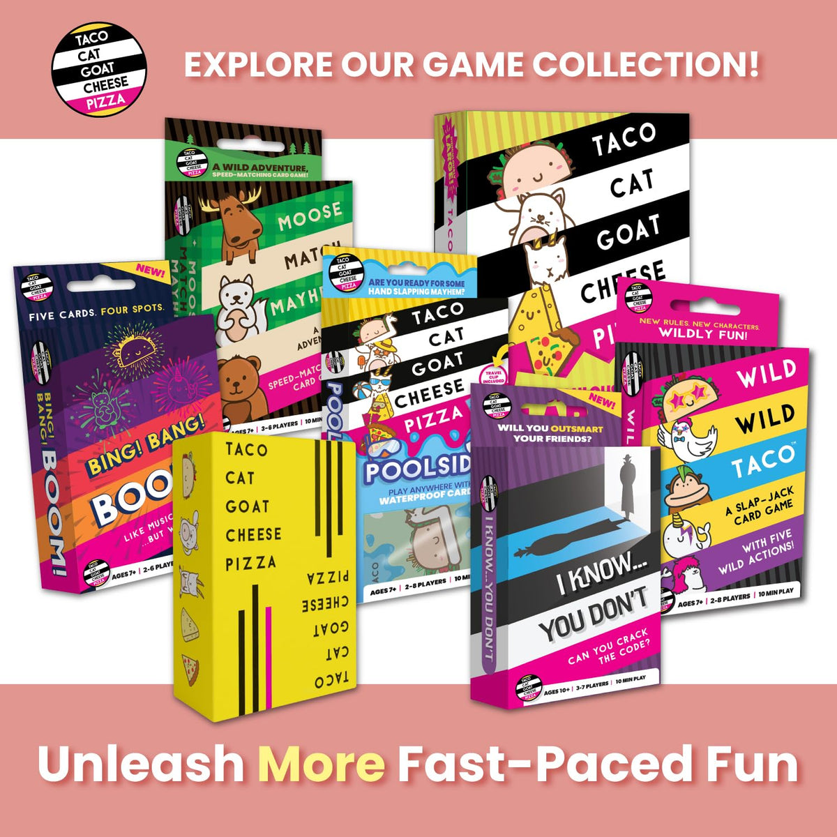 Taco Cat Goat Cheese Pizza Easter Edition Card Game for Family Game Night | Candy-Free Easter Basket Stuffers | Easy to Play 15 Minute Rounds | Fun for Kids, Teens, Adults, and Families | 2-8 Players