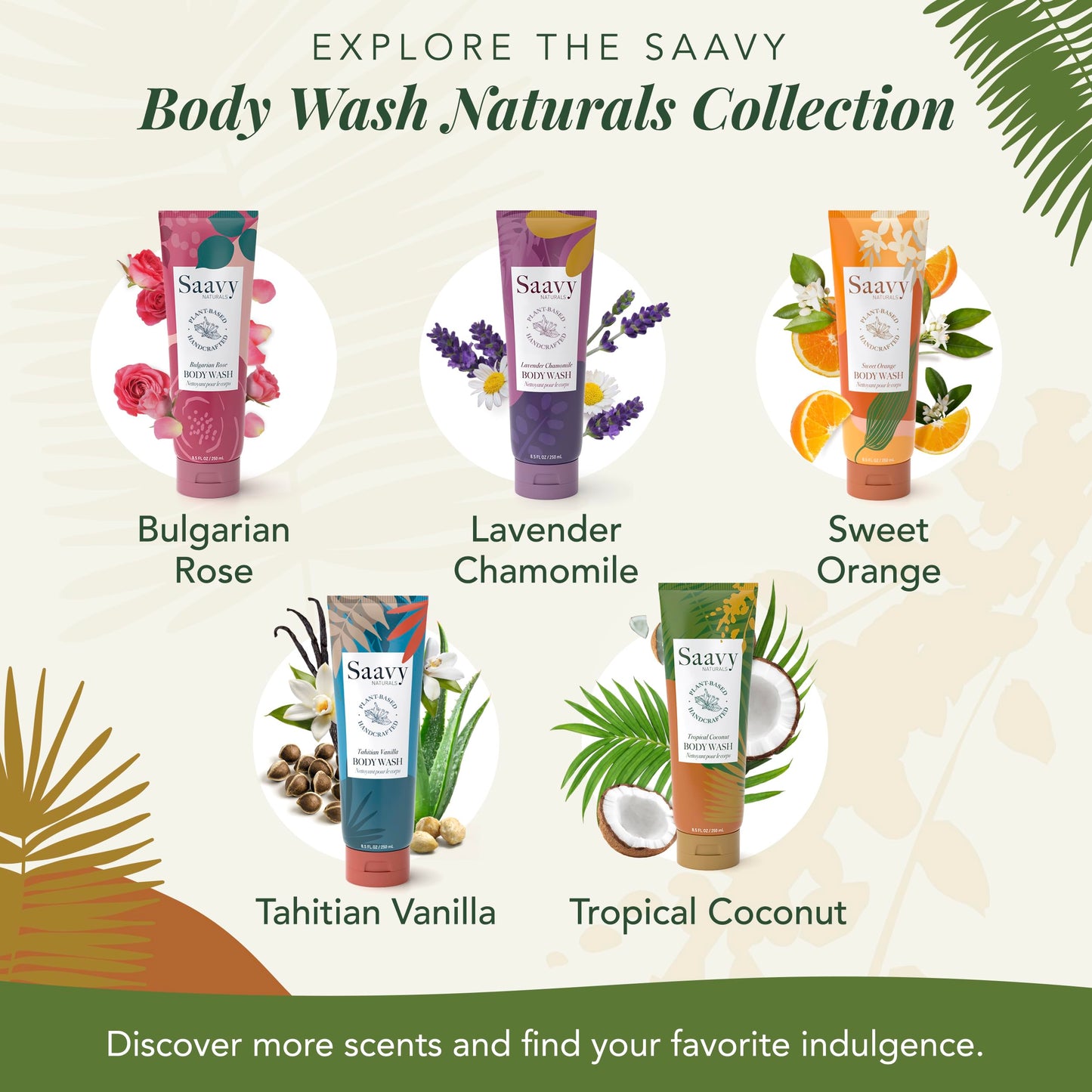 Saavy Naturals Moisturizing Body Wash for Sensitive Skin – Plant-Based & Pure with Coconut Oil, Shea Butter & Aloe Vera – Paraben-Free, Cruelty-Free – Tropical Coconut – 8.5 fl oz, 1 pack