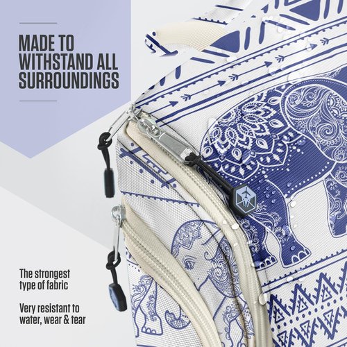 VENTURE 4TH Hanging Travel Toiletry Bag for Women & Men - Travel Organizer with Expandable Compartments & Removable Clear Pouch for Toiletries (Blue Elephant)