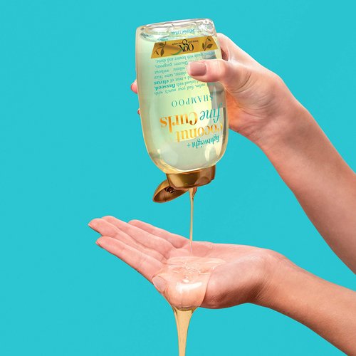 OGX Lightweight + Coconut Fine Curls Shampoo for Curly Hair, Coconut Water Shampoo, Flaxseed Oil, Citrus Oil, 13 Fl Oz (Pack of 2)