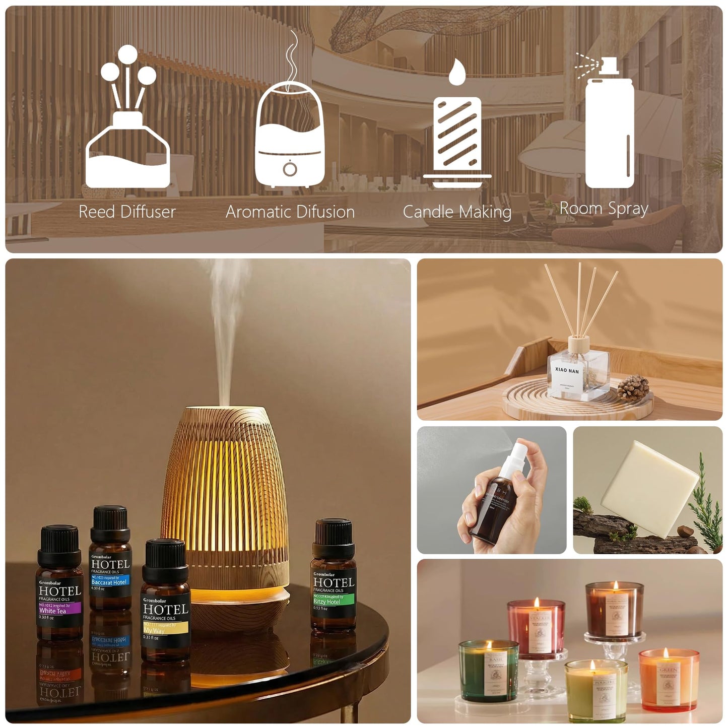 Essential Oils Set-Hotel Collection Diffuser Oil Gift Set,Premium Essential Oil for Diffusers, Home Care, Fragrance, Humidifiers
