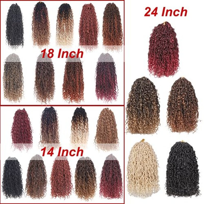 Beverlee 18 Inch Goddess Locs Crochet Hair 8 Pcak Boho Faux Locs Boho Goddess Locs Crochet Locs Pre Looped Soft Hippie Locs Synthetic Bohemian Curly Crochet Locs Hair for Black Women T27#