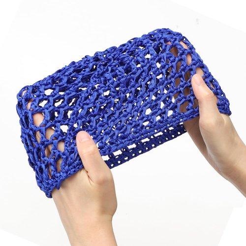 Etercycle 3 Pieces Mesh Crochet Hair Net Snoods for Women, Soft Rayon Knit Crochet Hairnet Hair Cover Accessory for Sleeping (Black, Blue, khaki)