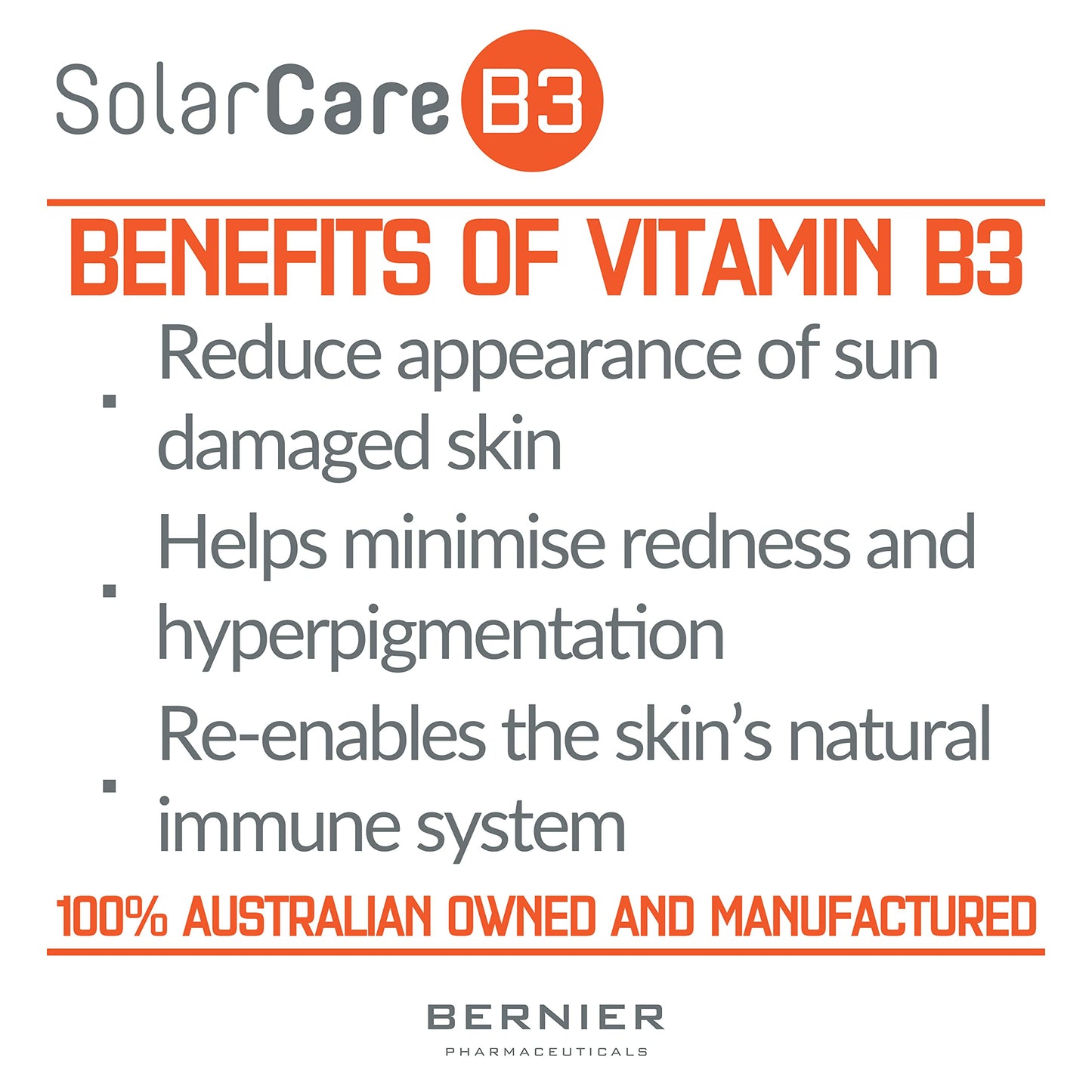 SolarCareB3 5% Niacinamide Face and Body Moisturizer for Sun-Damaged Skin, 100ml Pump - Made in Australia