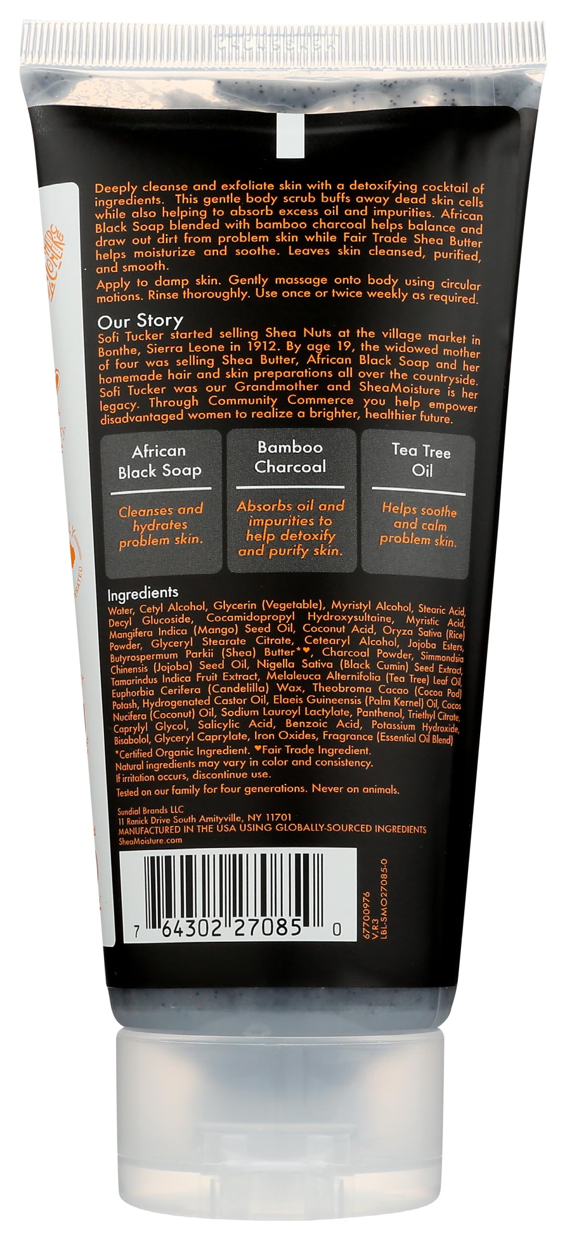 Shea Moisture Bamboo Charcoal Body Scrub, 6 Oz