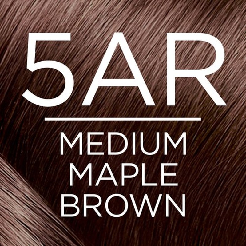 L'Oreal Paris Excellence Creme Permanent Hair Color, 5AR Medium Maple Brown, 100 percent Gray Coverage Hair Dye, Pack of 2