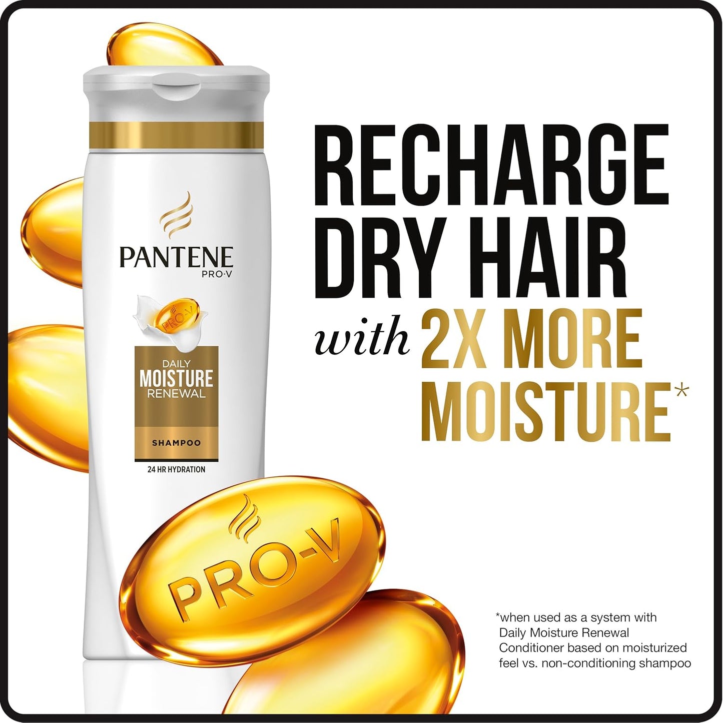 Pantene Pro-V Daily Moisture Renewal 2-in-1 Shampoo and Conditioner, 25.4 Fluid Ounce