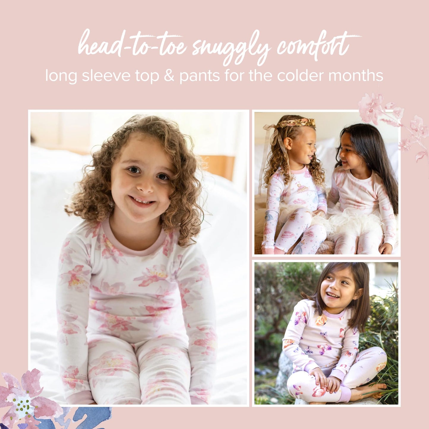 Burt's Bees Baby Organic Cotton Pajamas for Girls, 100% Cotton Pajama Set for Toddlers and Kids, Soft and Stretchable Fabric
