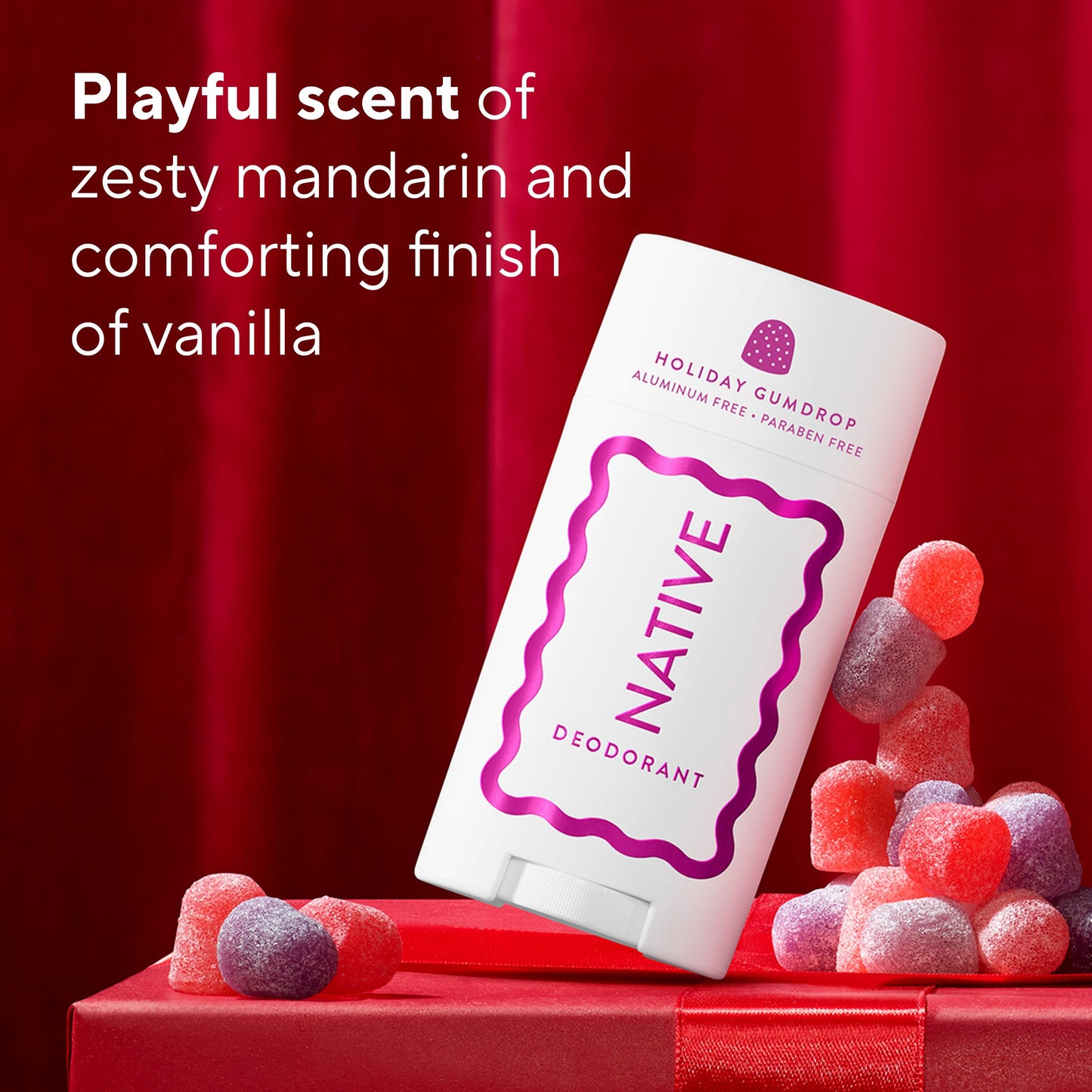 Native Deodorant, Holiday Edition, Holiday Gumdrop Scent, Contains Naturally Derived Ingredients, 72 Hour Odor Control | Deodorant for Women and Men, Aluminum Free with Baking Soda