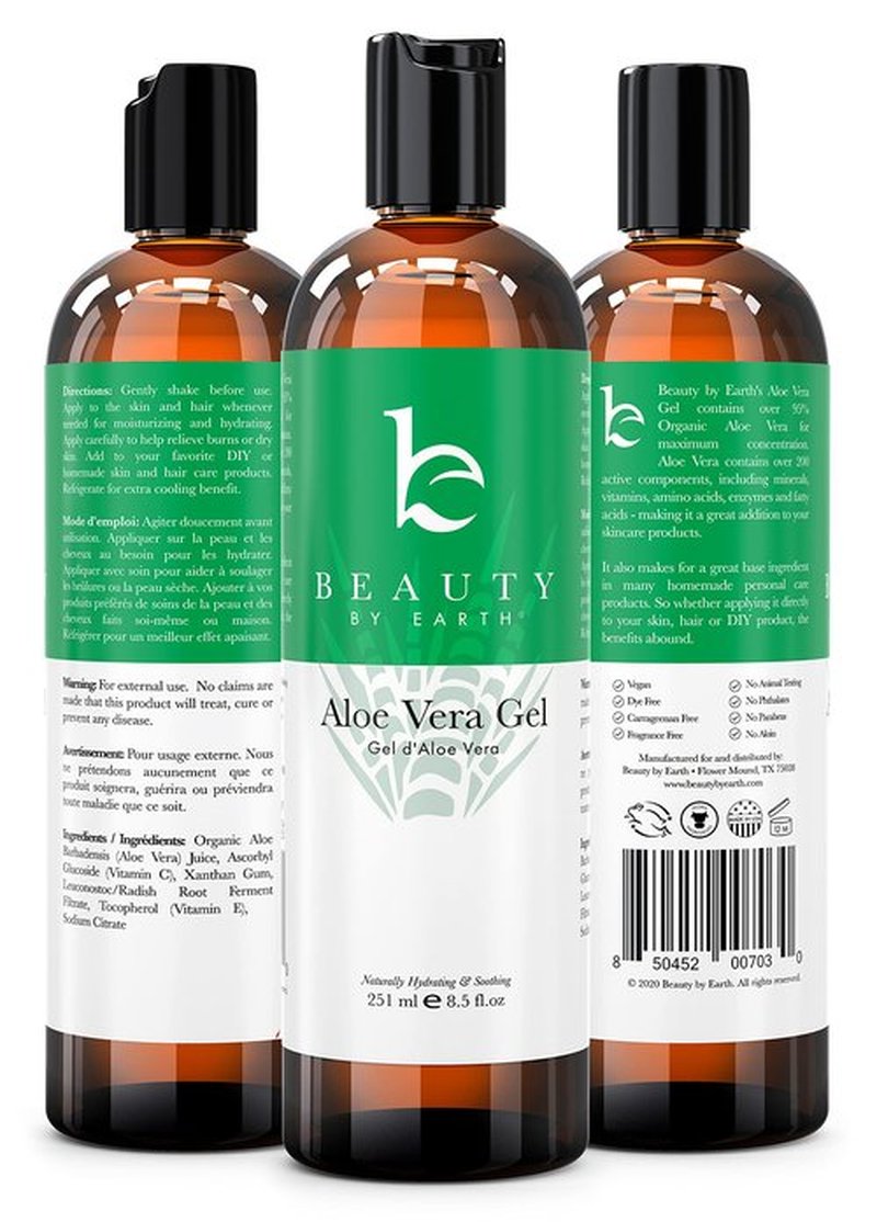 Aloe Vera Gel - USA Made with Natural & Organic Ingredients, Aloe Vera Plant Gel for Face with Vitamin C & E, Pure Aloe Vera Gel for Face Mask, Hair & Skin, Soothing and Cooling Gel for After Sun