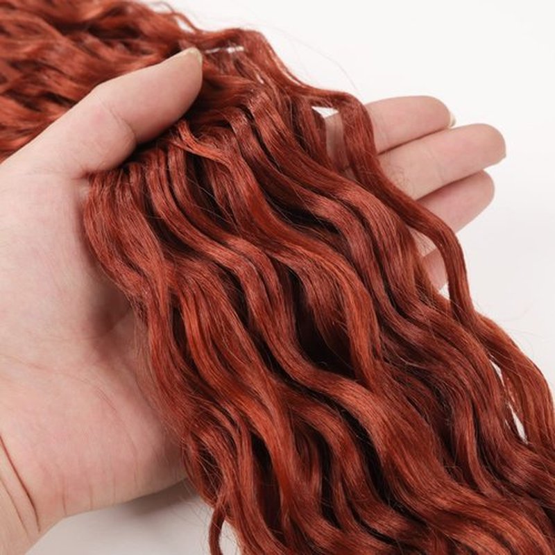 MAYSA Copper Ocean Wave Crochet Hair Extension, 22 inch 6packs Curly Braiding Crochet Hair, Synthetic Crochet Hair Extensions for Women #350 Copper Red