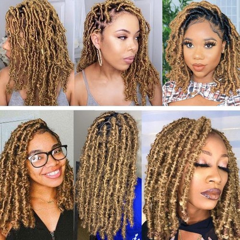 KYNLEY 12inch Springy Afro Twist Hair 8 Packs Blonde Kinky Marley Twist Braiding Hair Cuban Twist Hair Wrapping Hair for Soft Locs 27#
