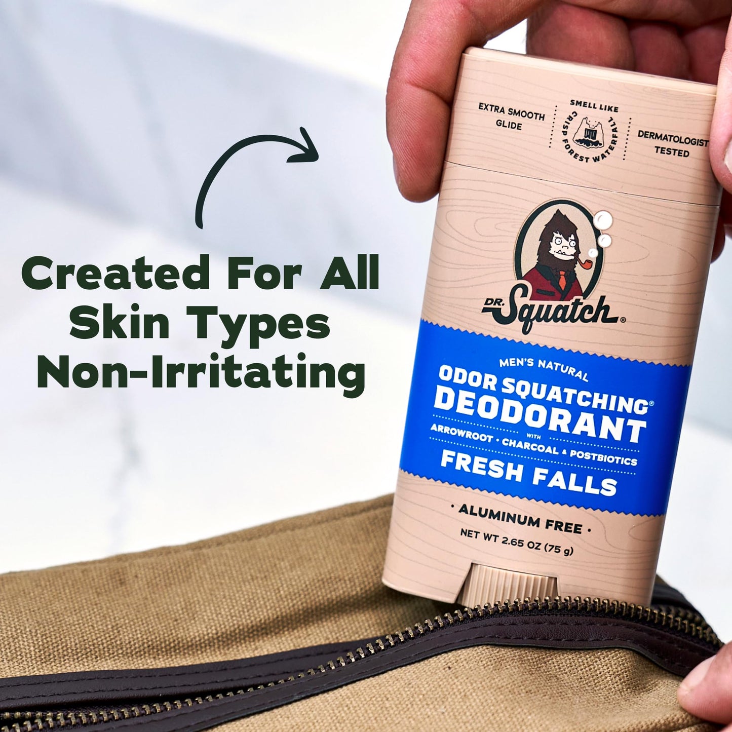 Dr. Squatch Natural Men’s Deodorant – Aluminum Free Natural Deodorant Men with Charcoal & Postbiotics for 72-Hour Odor Protection – Fresh Falls + Summer Citrus, 2.65oz Stick (2-Pack)