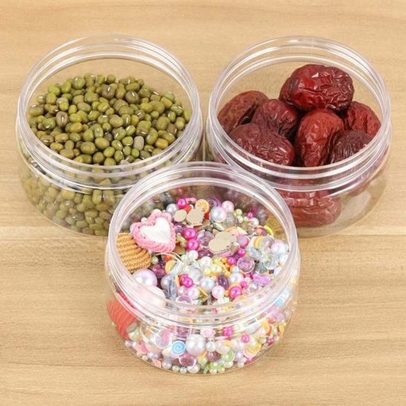 Tecbeauty 12-Pack 100ml Empty Clear Plastic Slime Storage Favor Jars for Beauty Products, DIY Slime Making, Gold
