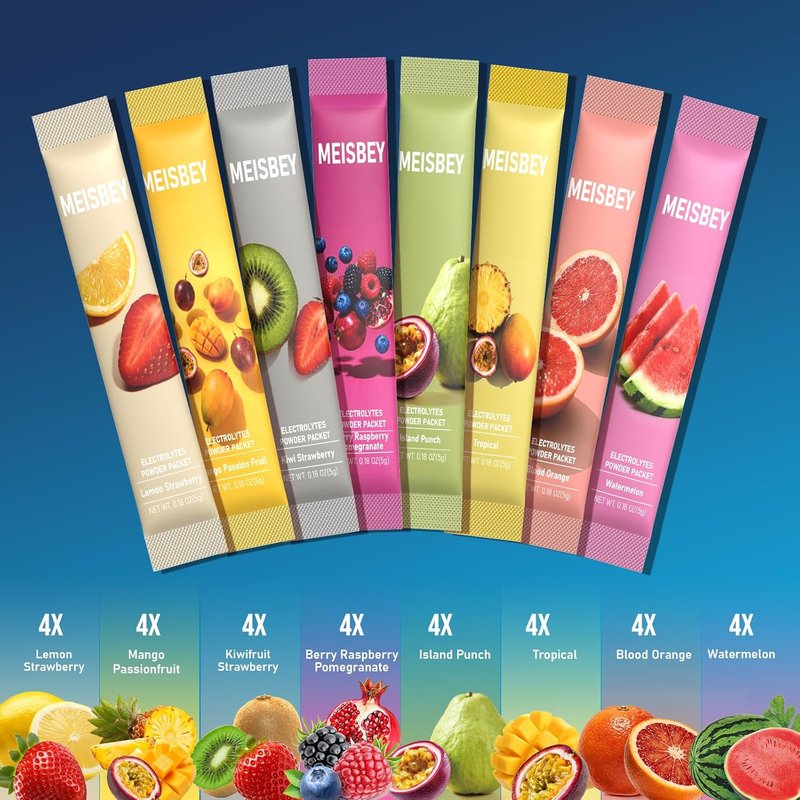 Electrolyte Powder Packets - Sugar Free Hydration Mix with Vitamins & Minerals | 32 Sticks, Keto Friendly, Vegan, Non-GMO