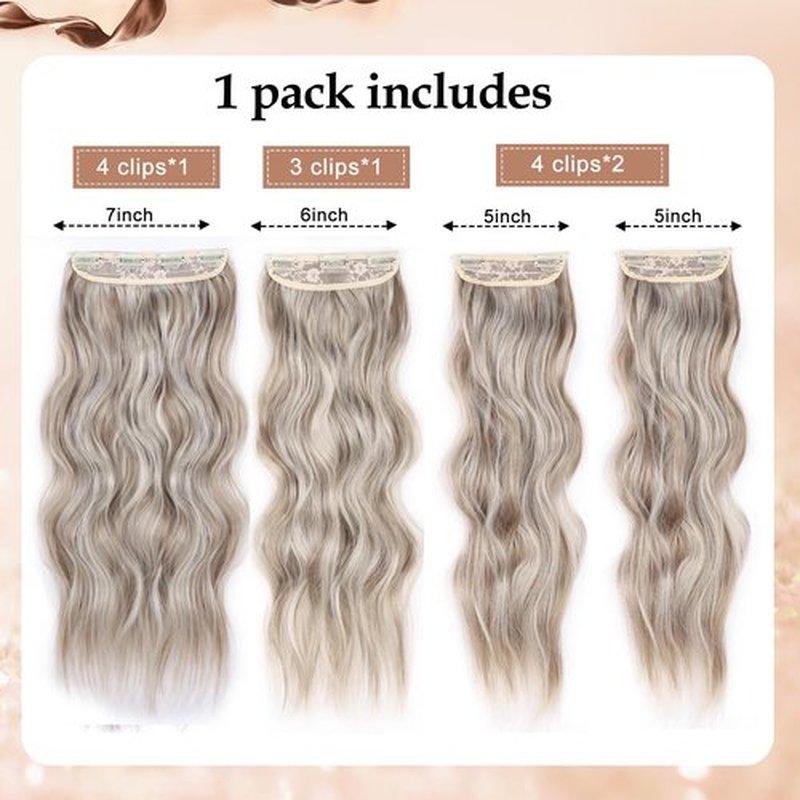 Clip in Hair Extensions for Women Dark Blonde Hair Extensions Synthetic Clip in Long wavy clip in hair extensions 20 inch Double Weft Hairpieces Full Head For Women (20INCH, P88/86)