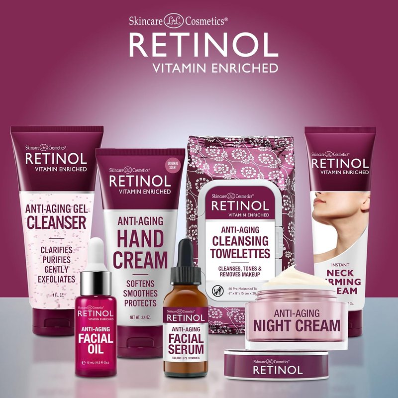 LIVAURA Retinol Anti-Aging Night Essentials | 3-Step Renewal Kit for Youthful Skin - Smooth, Restore & Hydrate