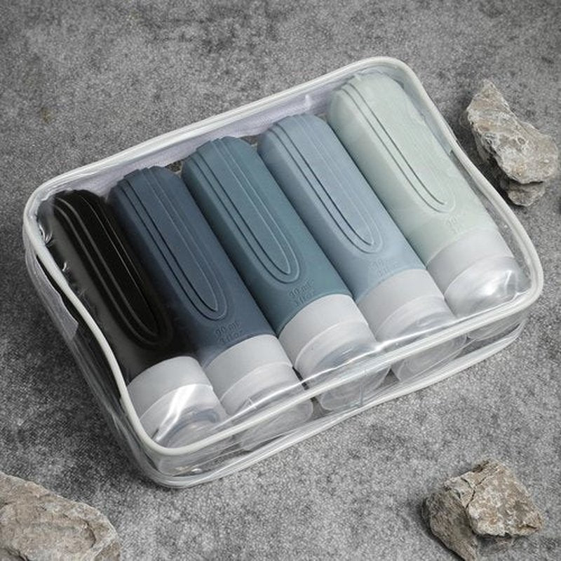 CHEODIN Travel Bottles for Toiletries, 5 Pack TSA Approved Travel Size Containers, 3oz Leak Proof Refillable Travel Accessories for Shampoo Conditioner, BPA Free Travel Bottles with Toiletry Bag