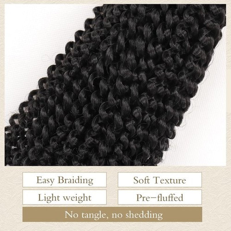 Short Passion Twist Crochet Hair Kinky Curly Braiding Hair for Black Women Crochet Braids with Curly Texture Hair Extensions (6 Packs, 8 Inch,1B#)