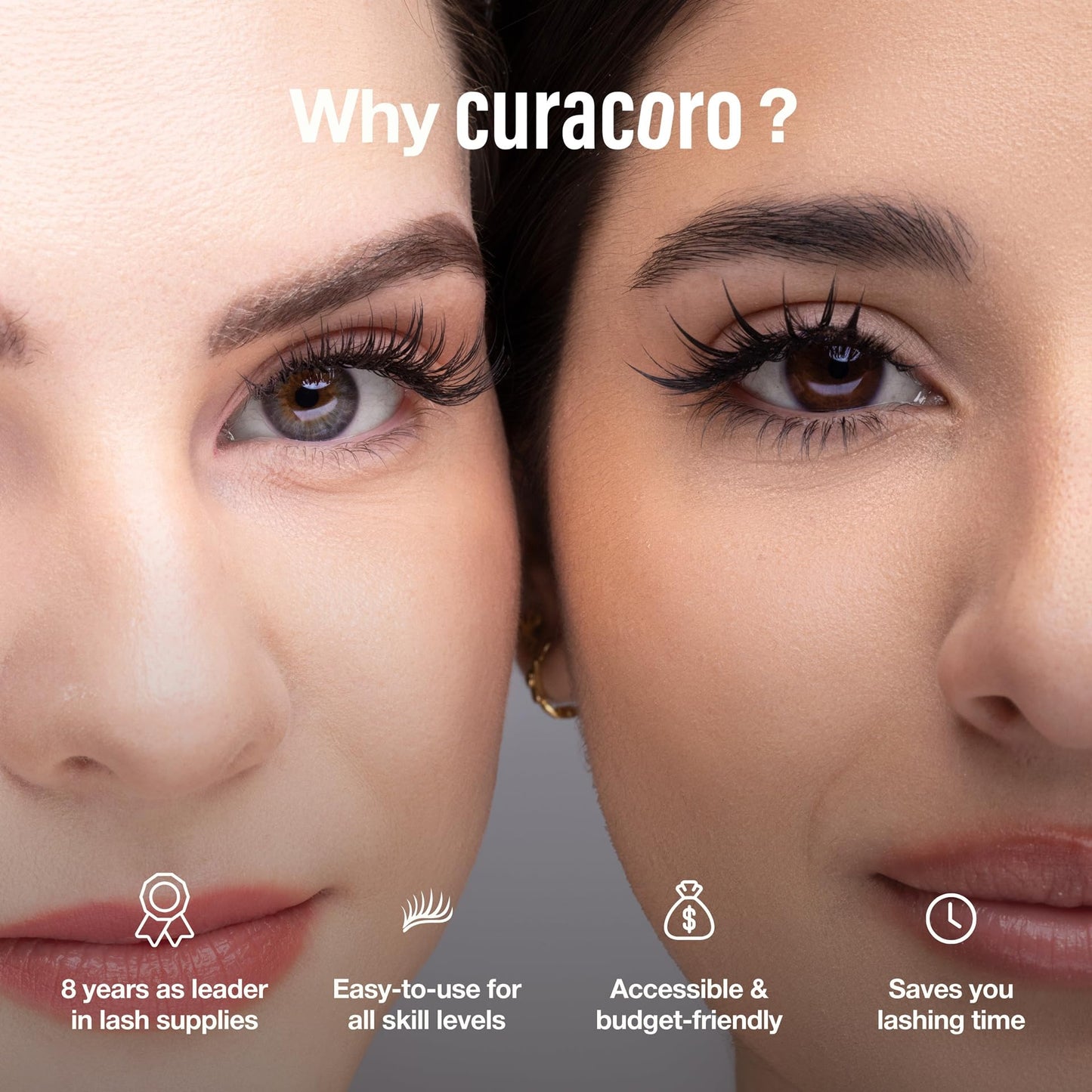 Curacoro Super Mink Lashes Extensions 0.12 CC Curl 15mm