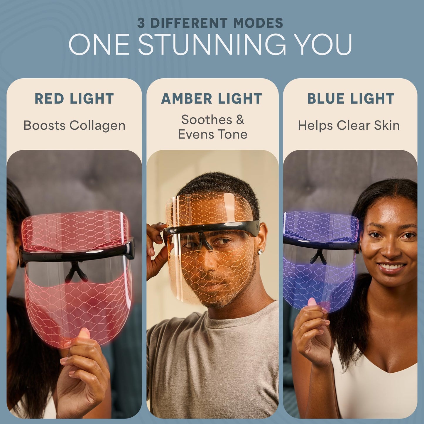 Lifepro – Red Light Therapy for Face – LED Face Mask Light Therapy with Red and Blue Modes – Vizacure Rechargeable, Portable Skincare Mask for At-Home Use