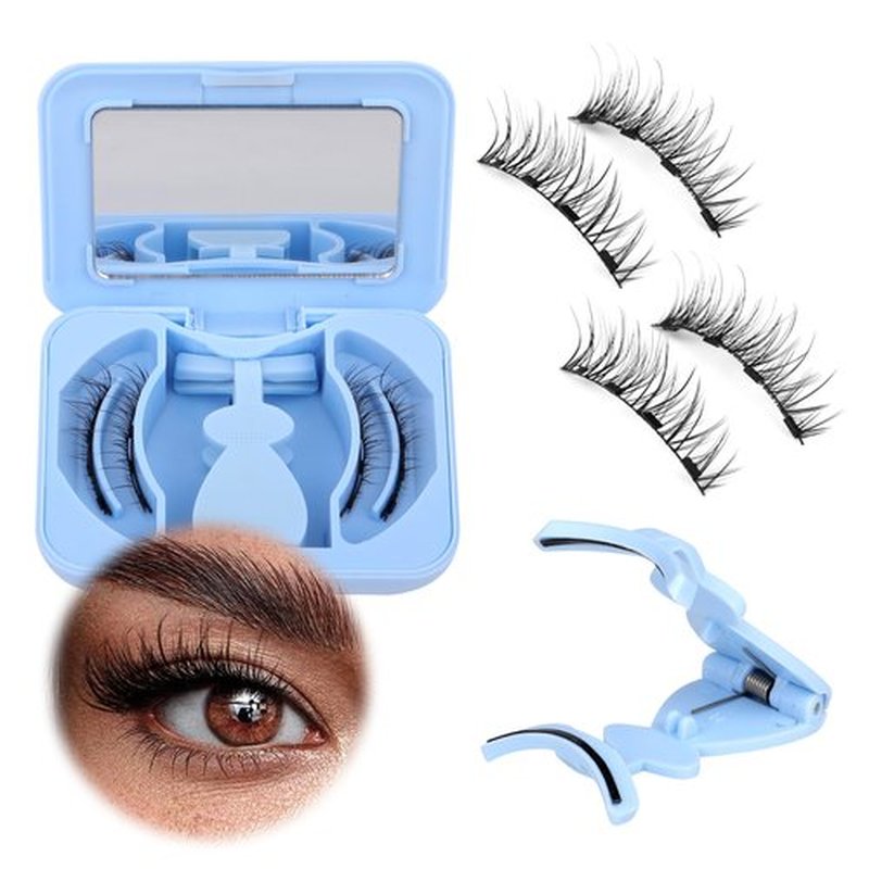 JIMIRE Magnetic Eyelashes with Applicator Upgraded Magnetic Eyelshes Natural Look Wispy Magnetic Lashes Reusable Lightweight Magnetic Lashes with Applicator No Glue No Eyeliner Needed 1 Pair Pack