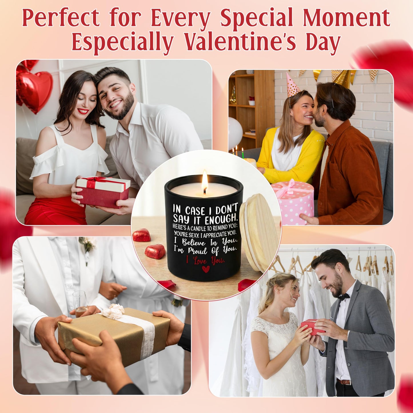 TEEZWONDER Anniversary Wedding Gifts for Women Men, Scented Candle 10 oz