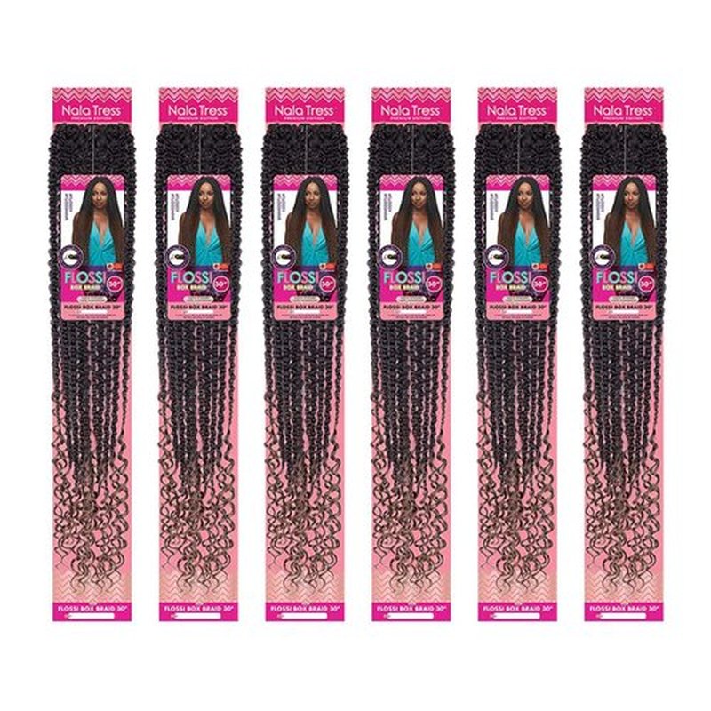 6-PACK DEALS! Janet Collection Nala Tress FLOSSI BOX Crochet Braid 30" (6-Pack, 99J)