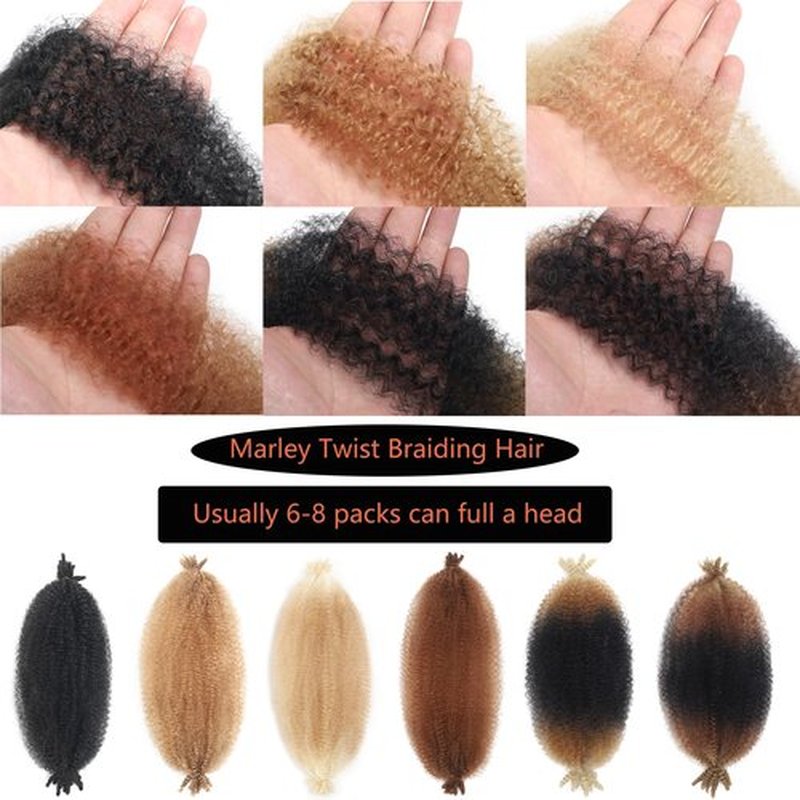 14 Inch Marley Twist Braiding Hair 7 Packs Pre Separated Springy Afro Twist Hair Pre Fluffed Kinky Twist Hair for Braids Marley Crochet Hair Extensions (T1B/30/27)