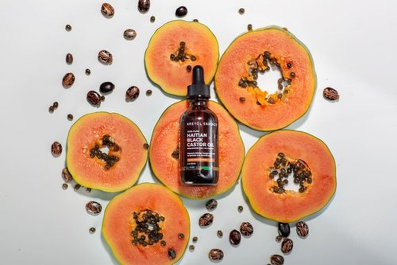Kreyol Essence - Haitian Black Castor Oil for Skin and Hair, Glass Bottle - Fuller-Looking Hair, Hexane Free, Natural Humectant
