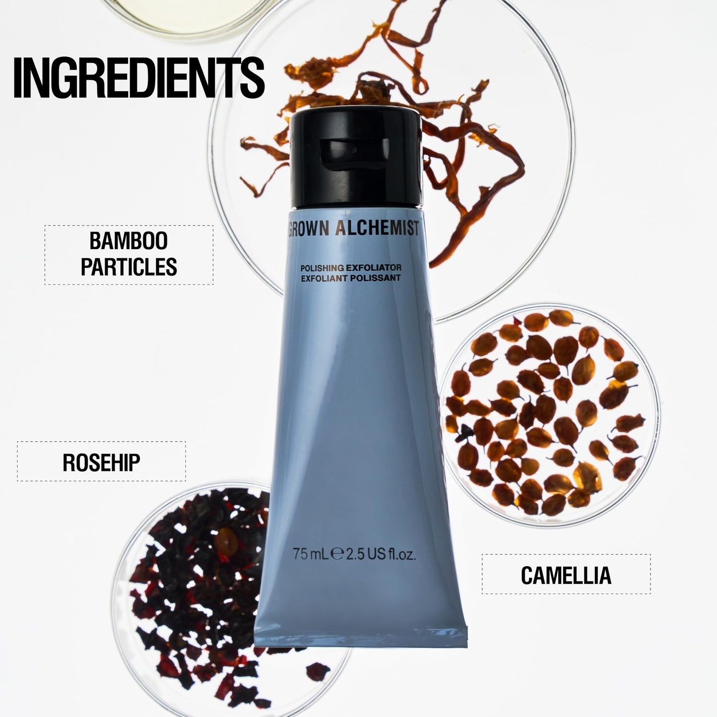 Grown Alchemist Facial Cleanser Set: Polishing Exfoliator (75ml) + Gentle Gel Cleanser (200ml)