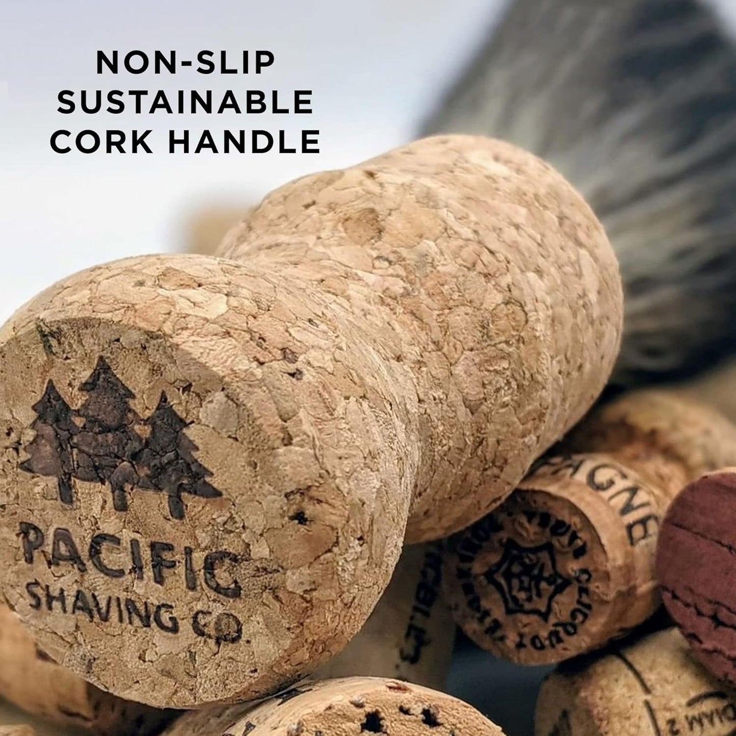 Sustainable Cork Handle Shave Brush - Premium Synthetic Hair | Eco-Friendly Design