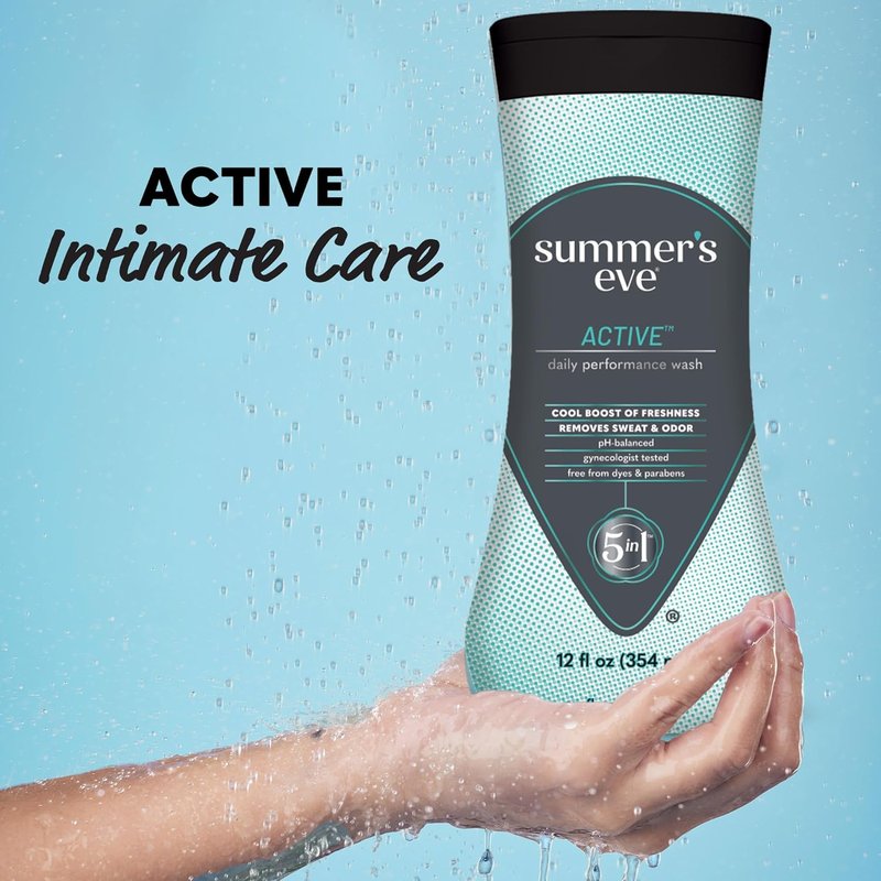 Active Daily Performance Feminine Wash - pH-Balanced Body Wash for Women | Eucalyptus & Peppermint, 12 Fl Oz