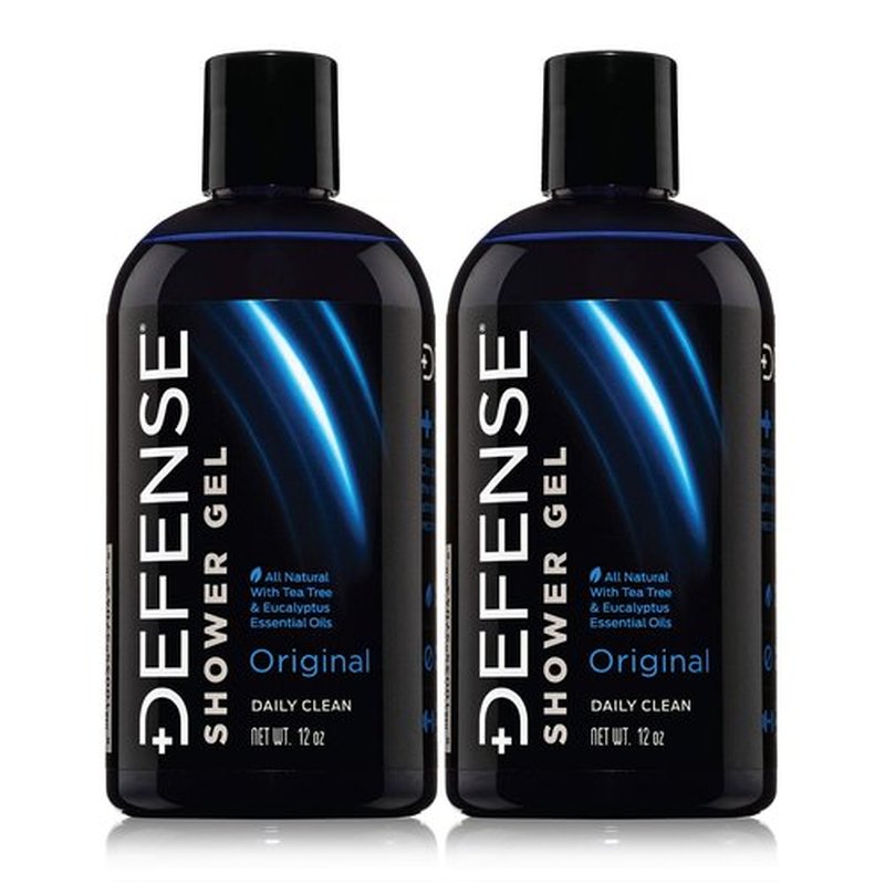 Defense Soap Organic Tea Tree Body Wash | All Natural Shower Gel with Tea Tree Oil, Eucalyptus Oil, and Aloe Vera. Wrestling Inspired, For All Mens & Womens Skin Types. 12 oz (Pack of 2)