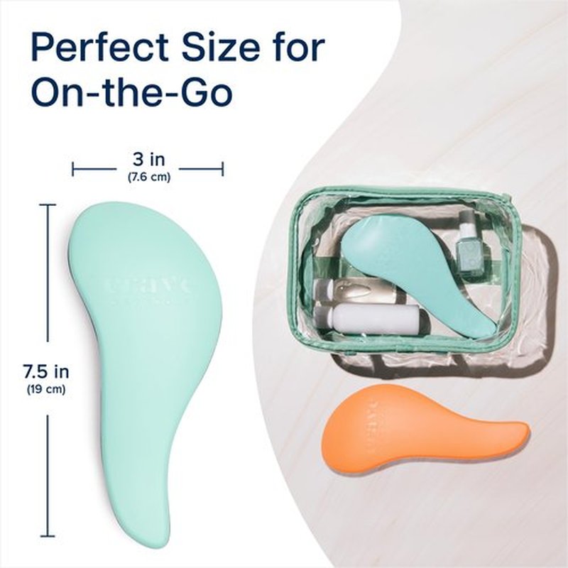 Crave Naturals Glide Thru Detangling Brush for Adults and Kids Hair - Detangler Brush for Natural, Curly, Straight, Wet, Dry Hair - Crave Naturals Detangling Brush Hair Brush Bundle, Coral/Turquoise