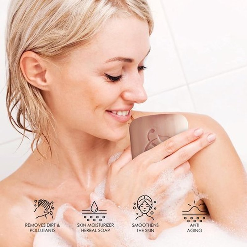 HERBOGANIC Palm oil, Shea Butter and Cocoa Butter Herbal Soap | Pack of 3 of 5oz soap Bar | Natural Bar Soap for Face and Body | Hydrating and Nourishing | Suitable for Men and Women