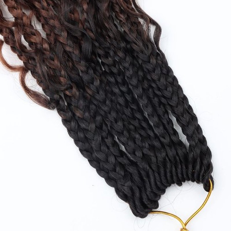 LMZIM 14 Inch Goddess Box Braids Crochet Hair Bohomian Crochet Box Braids Curly Ends 8 Pack 3X Crochet Braids Synthetic Braiding Hair Extension (14inch, 53#)